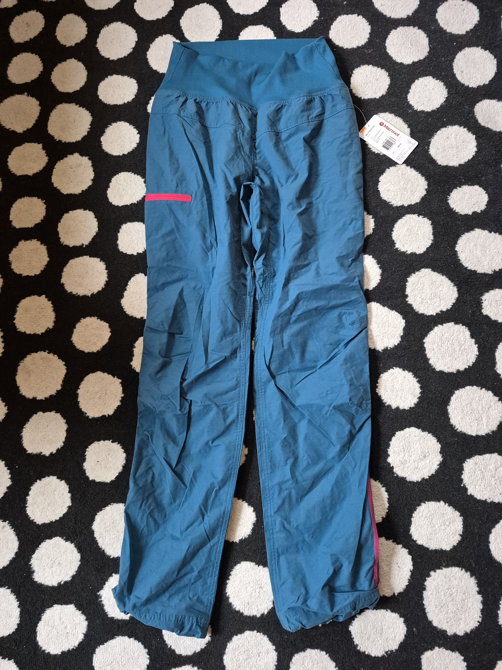Marmot Teal Active Hiking Pants with Pink Accent S